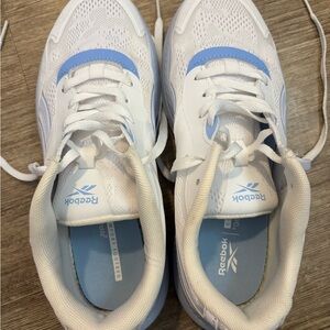 Reebok White and Light Blue Running Shoes
